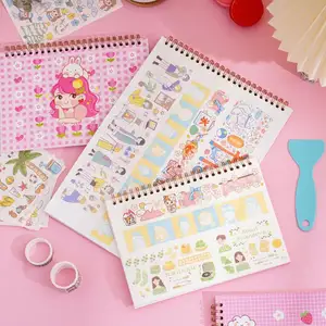 Low MOQ Custom Cute Reusable Sticker Book With Double Sided Release Paper 50 Sheets 100pages 2024 New Products