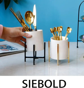 Hot Selling <b>Pen</b> Holder Made of Steel Gold Plated High Glossy Look Desk Storage Large Capacity Makeup Brush Holder for Office Use - Product Image 6