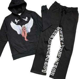 Ensembles de vêtements de sport décontractés pour hommes pour sweat à capuche imprimé bouffant pantalons de jogging mode hiver deux pièces pull pantalon confortable hiver - Product Image 1