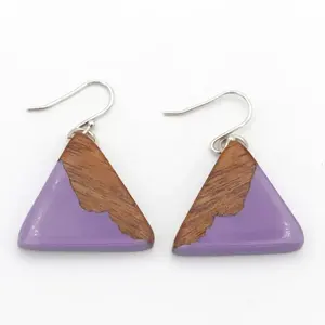 Boucles d'oreilles pendantes en résine faites à la main Bijoux de mode avec des oreilles élégantes pour l'artisanat - Product Image 5