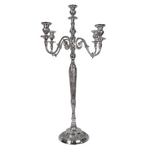 Vaisselle décorative de Noël nickelée en métal poli à la main candélabre décoratif à 3 bras pour l'éclairage de Noël - Product Image 5