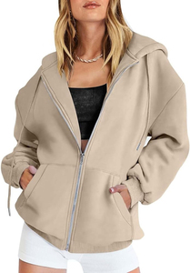 Mujeres Hoddies Streetwear Full Zip Up Hoodie Primavera Otoño Ropa de mujer Cómoda Mujer Sudaderas con capucha Fabricantes de ropa - Product Image 3