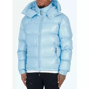 Customized New Stylish Men's Breathable <b>Leather</b> Bubble Jacket Oversized Winter <b>Coat</b> <b>with</b> <b>Fur</b> Decoration puffer jacket - Product Image 3
