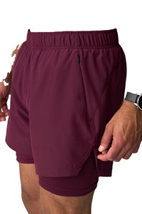 2026 Custom Designer Logo High-Stretch Woven Pocket Double <b>Layer</b> Quick Dry Sports Workout Athletic Gym Shorts for Men Wear - Product Image 5