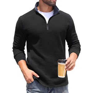 Sweat-shirt à col montant zippé pour homme en coton mélangé de haute qualité en gros, sweat-shirt personnalisé pour homme - Product Image 4