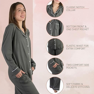Vêtements de nuit à manches longues pour femmes Soft Modal Classic Fashion Casual High Quality - Product Image 3