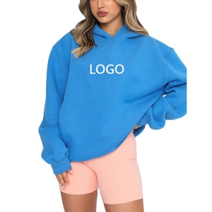 Sweat-shirt en molleton lourd 100% coton tricoté sur mesure pour l'hiver, taille plus, pull uni pour femmes, sweat-shirt à capuche - Product Image 1