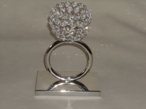 Porte-bougie votif en cristal et métal, finition nickel, design personnalisé, best-seller, porte-bougie chauffe-plat en cristal perlé - Product Image 6