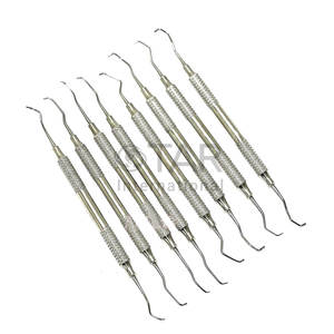 Juego de Curetas Dentales Alemanas Premium Gracey, Kit de Instrumentos Médicos Veterinarios Dentales, Mango Hueco de Doble Extremo, Limpieza Periodontal - Product Image 1