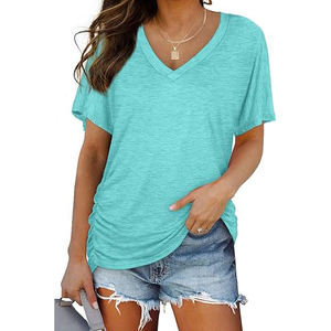 เสื้อยืดผู้หญิง เนื้อผ้าเรียบ ระบายอากาศได้ดี ทออย่างประณีต กระชับรูปร่าง ยืดหยุ่นเล็กน้อย ระบายอากาศได้ดี สวมใส่สบาย เหมาะสำหรับกิจกรรมกลางแจ้งในชีวิตประจำวัน - Product Image 2