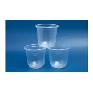 하이 퀄리티 OEM/ODM 사용자 정의 로고 U 모양 PP 플라스틱 컵 360 500 700ml 마시거나 일회용 컵을 가져가