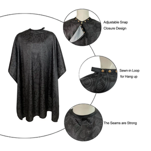 Cape de barbier imprimée sur mesure pour la coupe de cheveux, matériau en polyester antistatique, taille et couleur personnalisables, tablier de coiffure pour femmes - Product Image 2