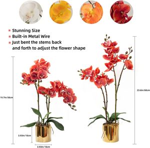 THAOF-112 ขายส่งดอกไม้ประดิษฐ์ Phalaenopsis สีขาวประดิษฐ์กล้วยไม้ดอกไม้ต้นกําเนิดสําหรับตกแต่งบ้าน - Product Image 3