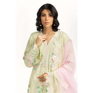 Conjunto de Traje Bordado de 3 Piezas en Viscosa y Seda Cruda para Mujer, Elegante y con Estilo, IPSTD-44742 - Product Image 6