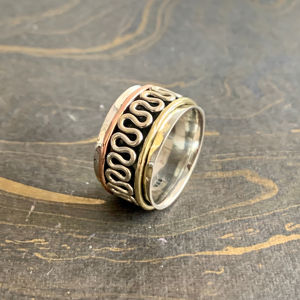 Three Tone <b>Spinner</b> <b>Ring</b> 11.1 Grams for Gift Occasions - Product Image 1