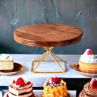 Support à cupcakes écologique en bois et nacre pour présentation de fête, 12 pouces