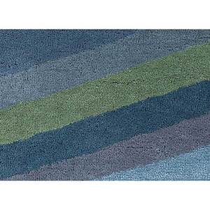 Alfombra Acar Azul de Lana y Viscosa Hecha a Mano con Diseño Geométrico Clásico de Diamantes para Sala de Estar, Pasillo, 10 mm de Grosor-Tra-14837 - Product Image 3