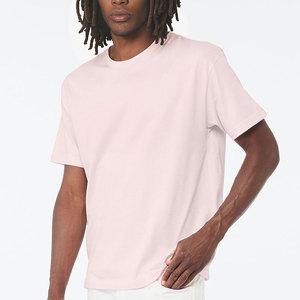 T-shirt personnalisé avec impression broderie logo décontracté couleur unie vierge col rond 250-300GSM poids lourd 100% coton T-Shirts - Product Image 2