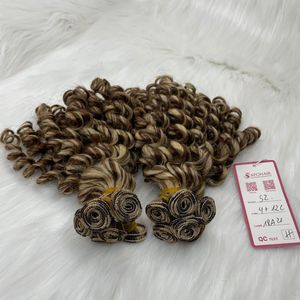 ผมต่อแบบเรีมี18นิ้วแบบพรีเมี่ยมย้อมผมด้วยเครื่องทำเปียโนเส้นด้ายถักทอจากผมมนุษย์คุณภาพสูง - Product Image 5