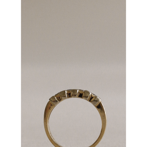 Anillo Vintage de Oro Sólido de 14k con Diamantes de Corte Brillante de 0.48ctw, Patrón Geométrico, Engaste Invisible, Chapado en Oro Puro, Unisex, para Uso Diario - Product Image 3