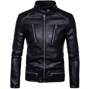 Veste en cuir vintage décontractée de nouvelle conception en gros personnalisée pour hommes, tenue de printemps, design de veste en cuir de motard avec poche - Product Image 1