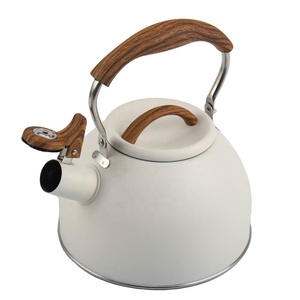 เตาเหนี่ยวนำและแก๊สมือจับตามหลักการยศาสตร์เย็นกาต้มน้ำผิวปากทำจากสแตนเลสเกรดอาหาร - Product Image 4