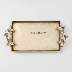 Plateau décoratif alimentaire en aluminium plaqué or Vaisselle de table Plateau et plateau de nourriture pour mariage et événements Plateau d'utilisation de table - Product Image 5