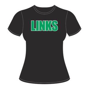 The Links Incorporated T-shirt en coton noir avec broderie en chenille verte Vêtements d'organisation civique et professionnelle noirs - Product Image 2