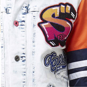 2025 OEM personnalisé mélange de laine Chenille broderie Baseball Letterman Bomber Varsity Jacket décontracté Hip Hop Style hiver Patchwork - Product Image 3