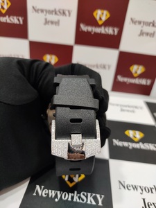 Hip Hop hommes de haute qualité VVS bracelet en acier inoxydable bicolore couleur montre Moissanite diamant Rose clouté mécanique rapide - Product Image 5