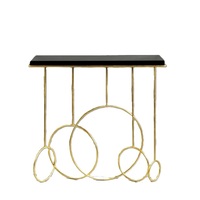 Cadre en fer moderne de luxe pied en acier rond finition dorée bon marché métal bois verre meubles de salon table basse d'hôtel