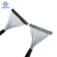 Kabel Koaksial Mikro Custom HRS DF36 50 Pin 0.4mm Pitch AWG42 LVDS untuk Drone dan Elektronik Konsumen