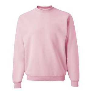 Light <b>Pink</b> 100% Cotton Crewneck Sweatshirt for <b>Men</b> Solid Pattern Plain Dyed Customizable Blank Winter Season Wholesale Sale - Product Image 2