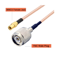 Câble coaxial RG316 TNC mâle vers MMCX mâle droit/à angle droit, connecteur RG316, câble de raccordement RF, pigtail 50 ohms, extension de modem sans fil
