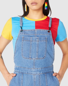 Mono vaquero ajustado de nueva colección 2025, sexy y casual, de una pieza, tipo shorts, con servicio OEM y venta al por mayor personalizada. - Product Image 2