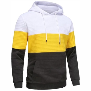Sweat à capuche athlétique de performance haut de gamme, blanc épais, entièrement blanc, avec capuche jaune canari vif - Product Image 5
