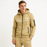Survêtement à capuche zippé pour homme grande taille, imprimé uni, 100 % coton, doublure polaire respirante, extensible dans les quatre sens, chaud pour l'hiver – Meilleures ventes