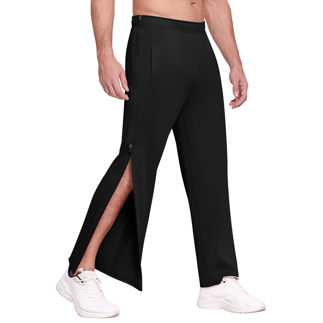 Custom Designs Sweat Pants Spring Summer Sports Jogger Man Knitted Running Men's Pants Straight Curved Striped Sides Open Zips