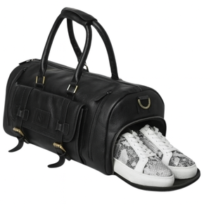 Bolsa de Viaje Ejecutiva de Cuero de Grano Completo, Bolsa de Fin de Semana Corporativa Premium de Divine International - Product Image 1