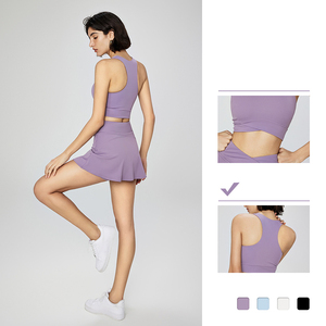 Sujetador deportivo transpirable de hombro ancho con cuello en U para mujer, Sujetador deportivo de Yoga, conjuntos de Fitness en forma de Y de alto soporte, logotipo frontal de encaje frontal - Product Image 3