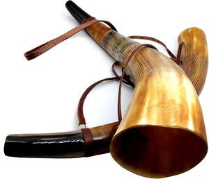 Trompette de bataille artisanale en véritable corne de bœuf, polie, style viking ancien, pour cosplay, style animal religieux - Product Image 3