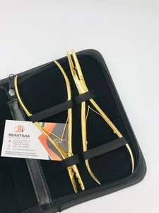 Kit d'outils professionnels de haute qualité en acier inoxydable de qualité chirurgicale, écologiques, plaqués or, pour extensions de cheveux (vente en gros) - Product Image 4