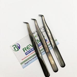 Pince à épiler professionnelle d'extension de cils en acier inoxydable au plasma noir de marque privée Volume de botte individuelle 65 degrés personnalisé - Product Image 2