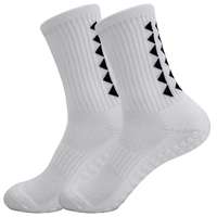 Chaussettes de sport pour hommes, personnalisées avec logo, antidérapantes, antibactériennes, épaisses, pour le football, avec grip
