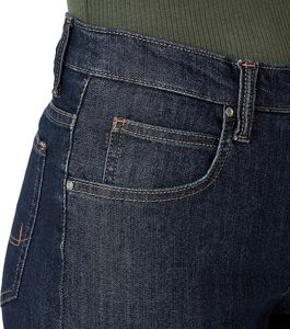 Pantalones cortos de mezclilla ajustados para mujer 82% algodón 16% poliéster 2% ELASTANO 5 bolsillos estilo zip Fly vástago botón enrollado puños cortos - Product Image 4