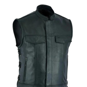 Chaleco de Motocicleta de Cuero Genuino Auténtico para Hombre, Diseñado para una Conducción Resistente con un Aspecto Clásico y Elegante y una Construcción Robusta y Duradera - Product Image 3