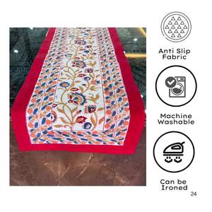 Bloc de coton biologique imprimé Jaipuri chemin de table élégant fait à la main feuille doux design vintage pour maison hôtel banquet-vente en gros - Product Image 4