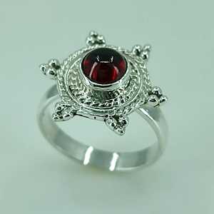 Boho January Birthstone <b>Ring</b> Handmade 925 Sterling <b>Silver</b> Rhodium Perfect Anniversary Birthday Gift for Her <b>Garnet</b> Stone January - Product Image 2