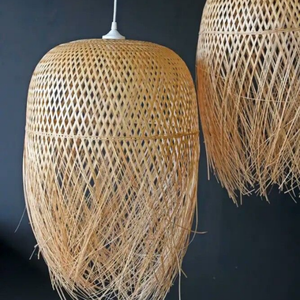 Abat-jour en bambou fait à la main suspension du Vietnam Artisan Villages luminaire rustique naturel pour l'exportation mondiale - Product Image 6
