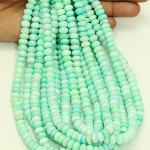 Hermosas cuentas de ópalo verde mar disco, forma redonda lisa, cuentas de piedra preciosa de ópalo verde de 7-10 mm, cuentas de calidad AAA, joyería - Product Image 4